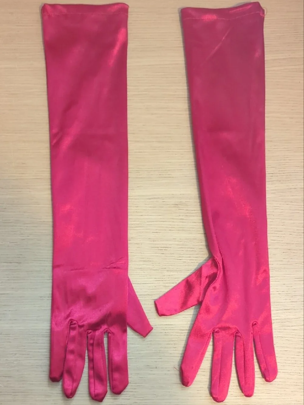 Red Satin Opera Gloves - Women's Long Evening Gloves